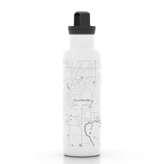 21oz Hydration Bottle with Fayetteville Map - Flying Possum | Since 1976