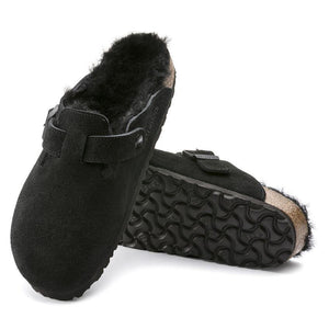 Boston Shearling Black Suede Soft Footbed - Flying Possum | Since 1976