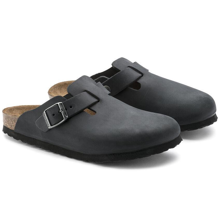 Boston Black Oiled Leather Soft Footbed - Flying Possum | Since 1976