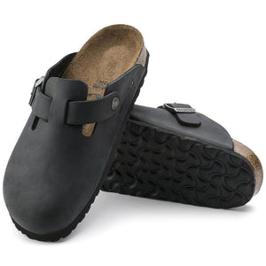 Boston Black Oiled Leather Soft Footbed - Flying Possum | Since 1976