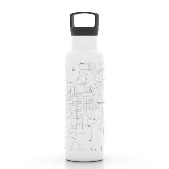 21oz Hydration Bottle with Fayetteville Map - Flying Possum | Since 1976