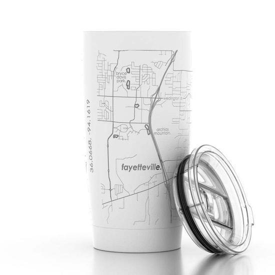 20oz Insulated Pint Tumbler with Fayetteville Map - Flying Possum | Since 1976